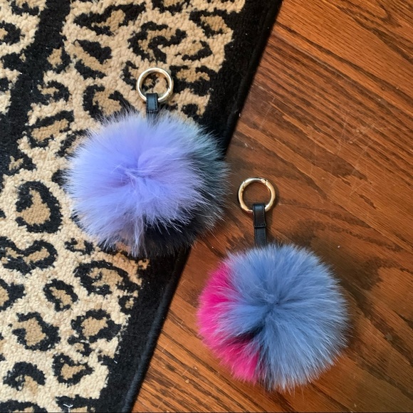 Saks Fifth Avenue Accessories - Fur Salon Fox Fur Pom Pom Keychains